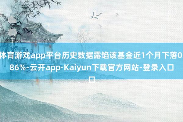 体育游戏app平台历史数据露馅该基金近1个月下落0.86%-云开app·Kaiyun下载官方网站-登录入口
