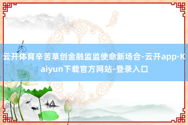 云开体育辛苦草创金融监监使命新场合-云开app·Kaiyun下载官方网站-登录入口